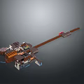 Guitar Shaped Creative Building Structure With Various Sections And Modern Design 3d model