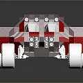 Off Road Terrain With Red White Racing Buggy And Large Wheels