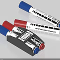 Whiteboard Markers with Blue Red Caps and Black Holder for Office Supplies