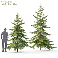 Decorative Ornament Set With Two Pine Trees And Human Figure For Home Decoration