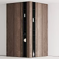 Modern Decorative Cabinet with Wooden Finish Open Shelves and Closed Storage Design