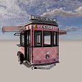 Pink Mobile Functional Vehicle With Striped Awning Offering Baking And Brewing Services