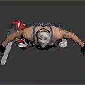 3D Worker Character In Denim Overalls With Cap And Power Tool