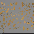 Golden Ginkgo Leaves Wall Decor with Elegant Design for Modern Home Decoration