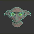 Game and Movie Character 3D Model with Pink Skin Large Ears and Green Eyes