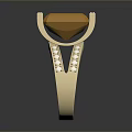 Elegant Modern Golden Ring With Orange Gemstone And Diamond Accents