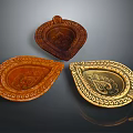 Stylish Clothing Accessories With Carved Leaf Patterns In Brown Orange And Gold