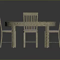 Wooden Round Dining Table With Six Chairs White Placemats And Woven Mats