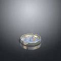 Burning Candle in Transparent Container with Liquid and Light Smoke for Home Decoration