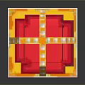 Pixel Style Clothing Accessories Storage Box With Golden Frame Red Pad And Colorful Jewels