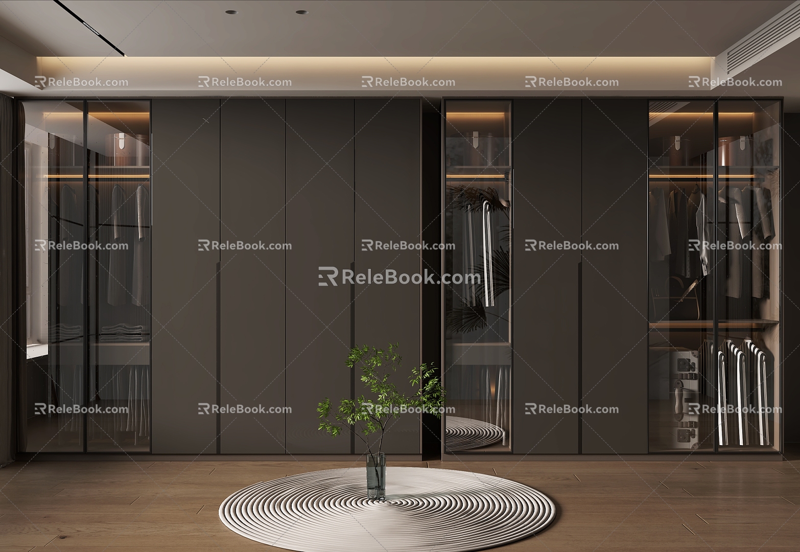 Modern Light Luxury Home Cloakroom 3d model