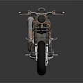 Rusted Vintage Motorcycle With Green Seat Silver Exhaust Black Tires And Metallic Body