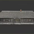 Traditional Wooden House With Thatched Roof Red Chimney And Porch Design
