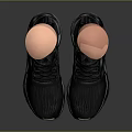 Black Sneakers With Golden Sole And Pink Prosthetic Insert For Daily Wear