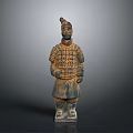 Ancient Chinese Terracotta Warrior Sculpture With Traditional Armor And Historical Military Figure Design
