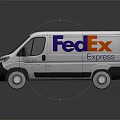 FedEx Express White Commercial Van Featuring Brand Logo And Shiny Exterior Surface