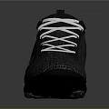 Gray Knit Running Shoes With White Laces And Air Cushion Outsole