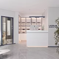 Modern Hospital Outpatient Clinic Waiting Area With Comfortable Seats And Green Plants