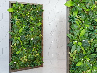 green plant wall 3d model