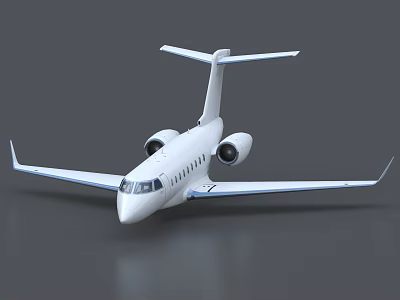 White Private Jet With Twin Engines And Sleek Aerodynamic Design 3d model