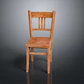 Classic Wooden Dining Chair With Vertical Slat Backrest And Sturdy Straight Legs Design