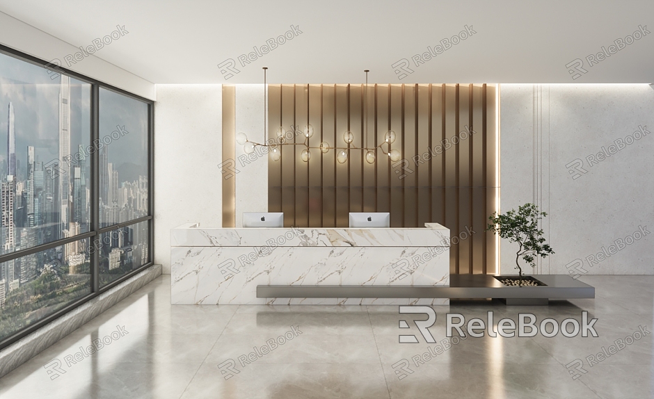 Light Luxury Office Front Desk model