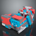 Colorful Lego Building Blocks Toy With Red Blue Gray Mechanical Design
