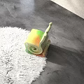 Two Playful Children's Chairs With Spiral Design And Colorful Gradient On White Rug