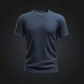 Dark Blue Basic Short Sleeve T Shirt With Simple Everyday Casual Design