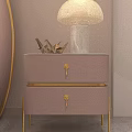 Pink Kids Bed With Curved Gold Headboard Moon Crown Smiling Face Stars Cloud Wall Decor