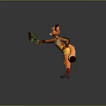 Game Movie Fox Character With Orange Fur Holding Sunflower In Yellow Overalls