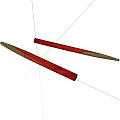 Sleek Red Writing Pen With Gold Tip And Smooth Wooden Body Design