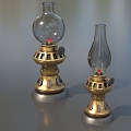 Kerosene lamp oil lamp old kerosene lamp retro lamp glass lantern nostalgic oil lamp everbright lamp alcohol lamp camping lamp simple model low model game 3d model