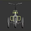 Modern Cream Colored Tricycle with Yellow Front Basket and Rear Rack