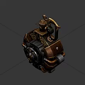 Steampunk Inspired Mechanical Device With Ornate Gears And Vintage Brass Accents