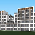 Modern Semi Detached Villa With Multi Storey Architecture Large Windows And Landscaped Courtyard