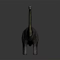 Sauropod Dinosaur 3D Model with Long Neck Tail Gray Body Red Markings and Yellow Underbelly