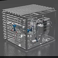 Integrated Medical Equipment System with Metal Frame Pipes Tanks and Gauges