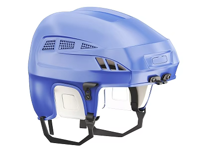 Blue Sports Helmet With Ventilated Design And Clear Face Shield For Safety 3d model