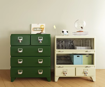 Japanese Retro Bucket Cabinet 3d model