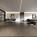 Modern Living and Dining Room Interior With Dining Table Sofa And Decorative Paintings
