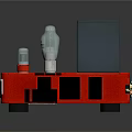 Red Base Home Electronic Device Featuring Black Blocks Vacuum Tubes And Meters 3d model