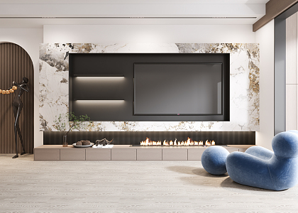 Modern TV background wall TV wall 3d model