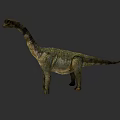 Realistic Long Neck Reptile With Scaly Skin And Long Tail In Standing Posture