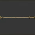 Golden Decorative Staff With Intricate Top Bottom Designs On Dark Reflective Background