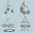 Modern Stylish Chandelier Designs With Glass Ball Shades And Metal Hanging Frames