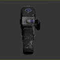 Futuristic Sci Fi Weapon Featuring Metallic Body Blue Glowing Core And Mechanical Grip