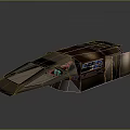Futuristic Dark Colored Spaceship Structure With Sleek Design Transparent Windows And Illuminated Panels