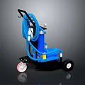 Blue Mobile Industrial Equipment With Wheels And Flexible Hoses