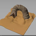 Realistic 3D Rendering of Brown Segmented Worm Curled On Orange Textured Surface 3d model